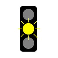 a-flashing-yellow-light-at-an-intersection-means
